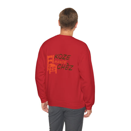 Kozi Madchèz Witty Haitian Saying Crewneck Sweatshirt Unisex Heavy Blend Cozy Home & Casual Wear