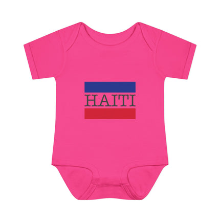 Little Roots Haiti Flag Baby Bodysuit National Pride Collection Infant Essentials Cute Baby Outfit