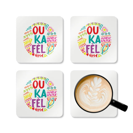 Ou Ka Fè'l Motivation Coasters A Creole Affirmation Coaster Set Haitian Pride And Encouragement Art