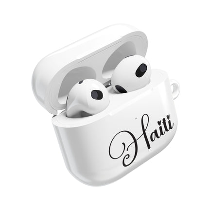 Haiti Calligraphy Minimalist Luxury Script AirPods Case Elegant Heritage Edition