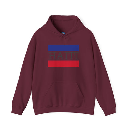 Haiti Pride Badge National Heritage Hoodie Everyday Haiti Collection Unisex Heavy Blend, Casual Wear, and Cultural Events