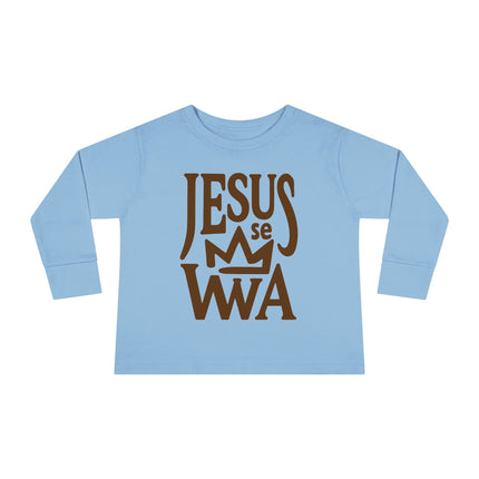 Jezi se Wa Toddler Long Sleeve Tee Faith & Cultural Pride Inspirational Haitian Kids Shirt Unisex Soft Cotton