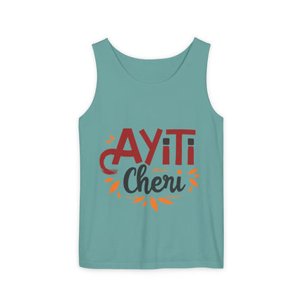 Ayiti Chéri Tank Top Haitian Heritage Unisex Summer Shirt Cultural Festival Wear Caribbean Pride Vacation Outfit