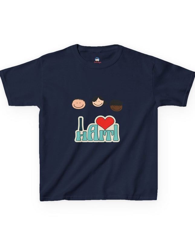 Kids "I Love Haiti" T-Shirt - Fun Haitian Pride Tee for Everyday Wear - Ethically Made Children’s Cotton Shirt - CreoleSizzle