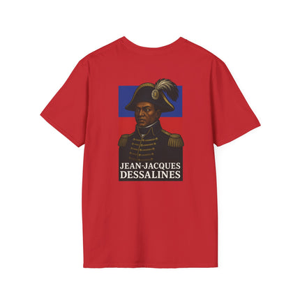 The Commander’s Call Jean-Jacques Dessalines Legacy T-Shirt Haitian Freedom Series Unisex Softstyle Tee Haitian Street Vibes Graphic on Back