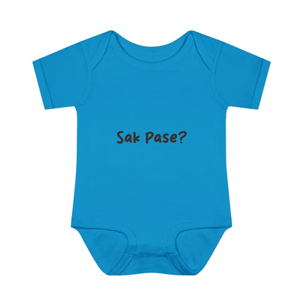 Baby Bodysuit with “Sak Pasé?” Design Soft Cotton Infant Outfit, Cultural Baby Gift for Showers, Birthdays & Family Photos