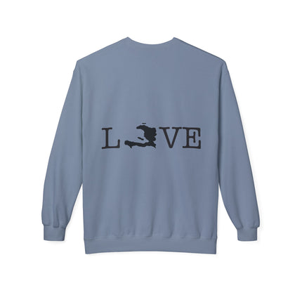 Island Love Haitian Pride Graphic Sweatshirt Unisex Midweight Fleece Afro-Caribbean Lifestyle Crewneck