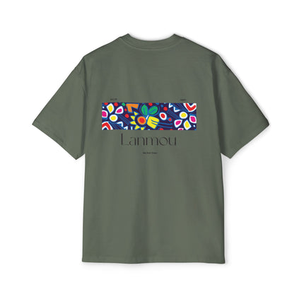 Lanmou Love Oversized Tee Haitian Heritage Streetwear, Trendy Layering Piece Unisex Premium Casual T-Shirt Haitian Street Vibes Graphic on Back