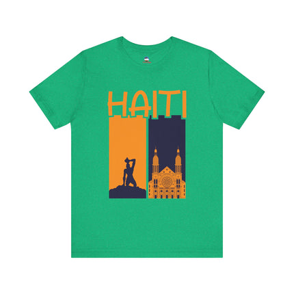 Faith & Freedom Dual Icon Tee Haitian Heritage Series Unisex Premium Jersey Haiti Graphic Tee