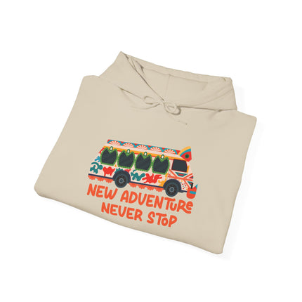 Tap-Tap Spirit New Adventure Never Stop Hoodie Haitian Travel Culture Series Unisex Adventure Sweatshirt