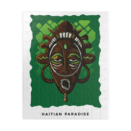 Haitian Paradise Ancestral Mask Heritage Puzzle Limited Afro-Haitian Art Series - CreoleSizzle