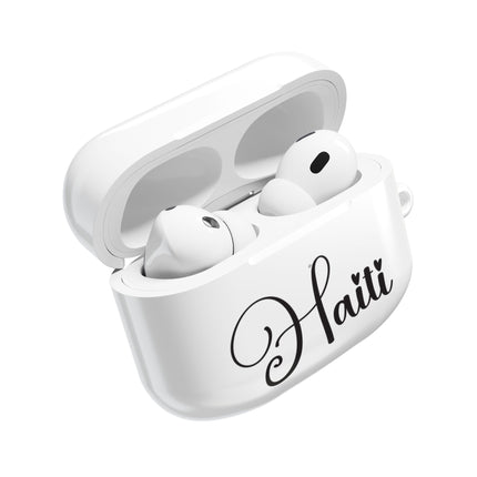 Haiti Calligraphy Minimalist Luxury Script AirPods Case Elegant Heritage Edition