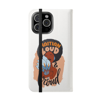 Haitian Loud and Proud Limited Heritage Edition Tee Flip Cases Stylish Phone Wallet Cultural Power Statement
