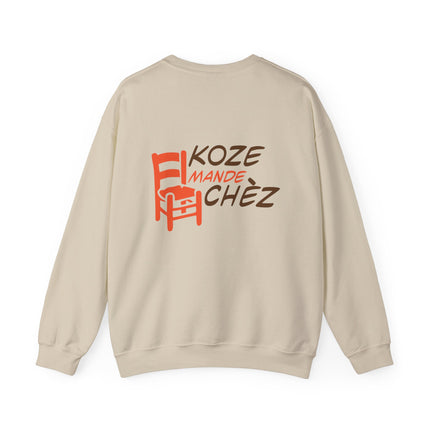 Kozi Madchèz Witty Haitian Saying Crewneck Sweatshirt Unisex Heavy Blend Cozy Home & Casual Wear