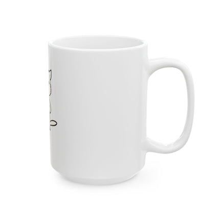 Mimi the Cat Mug - Haitian Coffee Lover Ceramic Cup - Funny Creole Design for Tea & Café Fans Ceramic Mug, (11oz, 15oz) - CreoleSizzle