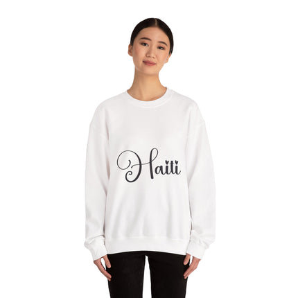 Haiti in Script Stylish Haiti Crewneck Sweatshirt Limited Artist Edition | Heritage Apparel