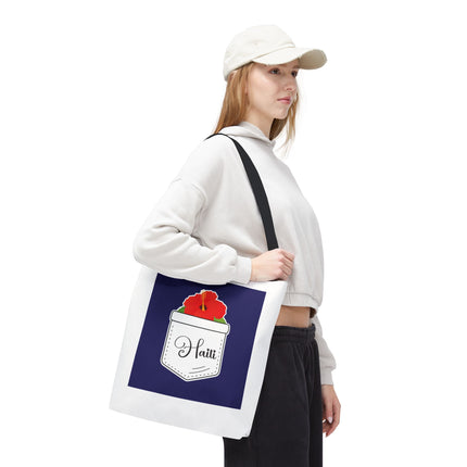 Hibiscus Haiti Limited Edition Heritage Tote Bag Tropical Elegance Design - CreoleSizzle