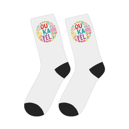 Ou Ka Fè’l Limited Heritage Crew Mid Length Socks Motivational Creole Design