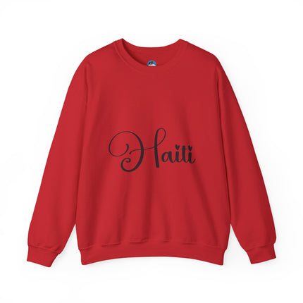 Haiti in Script Stylish Haiti Crewneck Sweatshirt Limited Artist Edition | Heritage Apparel