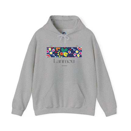 Lanmou Floral Hoodie Haitian Love-Inspired Streetwear Unisex Heavy Blend Hoodie Cozy & Artistic Casual Wear