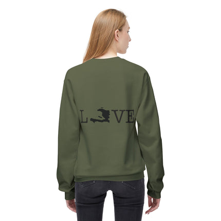 Island Love Haitian Pride Graphic Sweatshirt Unisex Midweight Fleece Afro-Caribbean Lifestyle Crewneck