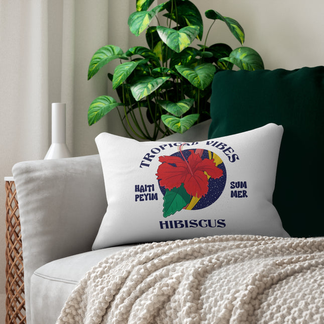 Tropical Vibes Hibiscus Summer Breeze Pillow Haitian Heritage Collection - CreoleSizzle
