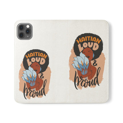 Haitian Loud and Proud Limited Heritage Edition Tee Flip Cases Stylish Phone Wallet Cultural Power Statement