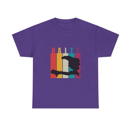 Retro Haiti Map T-Shirt Celebrate Haitian Culture Vibrant Vintage Design Unisex Heavy Cotton Tee - CreoleSizzle