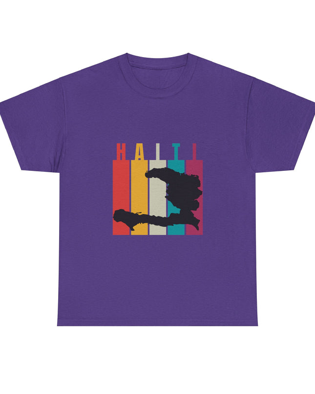 Retro Haiti Map T-Shirt Celebrate Haitian Culture Vibrant Vintage Design Unisex Heavy Cotton Tee - CreoleSizzle
