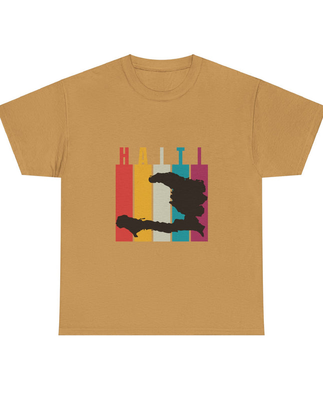 Retro Haiti Map T-Shirt Celebrate Haitian Culture Vibrant Vintage Design Unisex Heavy Cotton Tee - CreoleSizzle