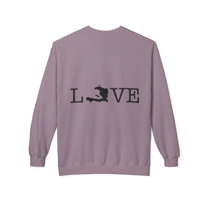 Island Love Haitian Pride Graphic Sweatshirt Unisex Midweight Fleece Afro-Caribbean Lifestyle Crewneck