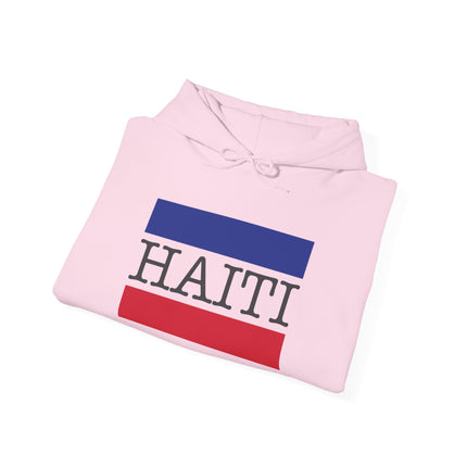 Haiti Pride Badge National Heritage Hoodie Everyday Haiti Collection Unisex Heavy Blend, Casual Wear, and Cultural Events