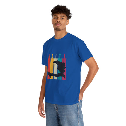 Retro Haiti Map T-Shirt Celebrate Haitian Culture Vibrant Vintage Design Unisex Heavy Cotton Tee - CreoleSizzle