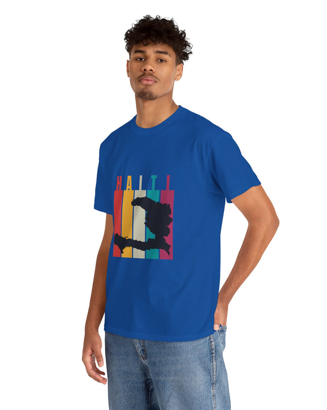 Retro Haiti Map T-Shirt Celebrate Haitian Culture Vibrant Vintage Design Unisex Heavy Cotton Tee - CreoleSizzle