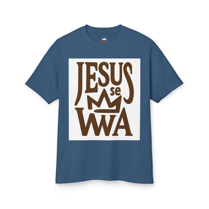 Jezi se Wa Jesus is King Haitian Faith Sweatshirt Creole Christian Apparel Spiritual Heritage Collection Heavyweight Cotton Tee