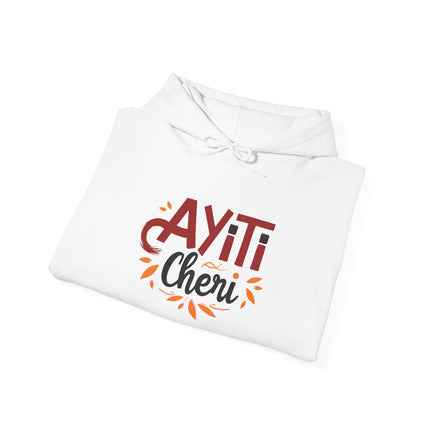 Ayiti Chéri Hoodie Haitian Pride Hooded Sweatshirt, Unisex Cozy Pullover with Cultural Typography, Heritage & Carnival-Inspired Apparel