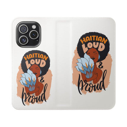 Haitian Loud and Proud Limited Heritage Edition Tee Flip Cases Stylish Phone Wallet Cultural Power Statement