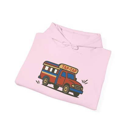 Urban Roads Haitian Tap-Tap Street Energy Hoodie Caribbean Culture Series Unisex Heavy Blend Sweatshirt Retro Van Hoodie