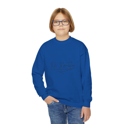 Ki Kontan Youth Crewneck Sweatshirt Cozy Haitian Pride Pullover Kids Casual Wear Unisex Comfortable Crewneck