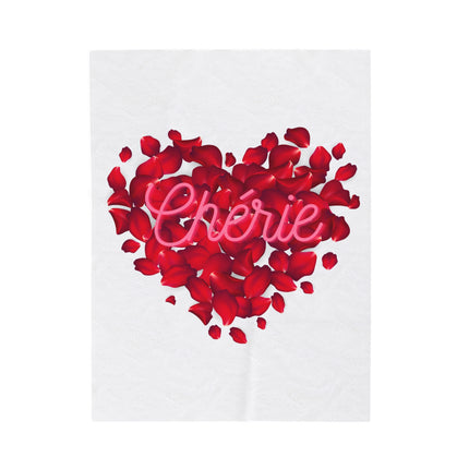 Chérie Rose Petal Velveteen Blanket Romantic Valentine's Day Gift | Haitian-Inspired Home Decor Velveteen Plush Blanket - CreoleSizzle