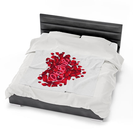 Chérie Rose Petal Velveteen Blanket Romantic Valentine's Day Gift | Haitian-Inspired Home Decor Velveteen Plush Blanket - CreoleSizzle