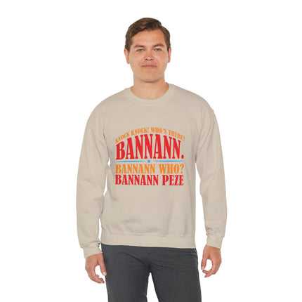 Bannann Peze Crewneck Sweatshirt  A Playful Nod to Haitian Humor and Flavor - CreoleSizzle