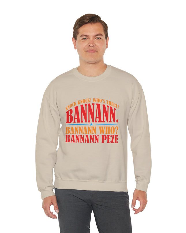 Bannann Peze Crewneck Sweatshirt  A Playful Nod to Haitian Humor and Flavor - CreoleSizzle