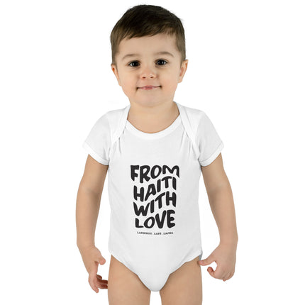 From Haiti With Love Infant Bodysuit Heritage Baby Apparel Premium Newborn Outfit Newborn Baby Clothing