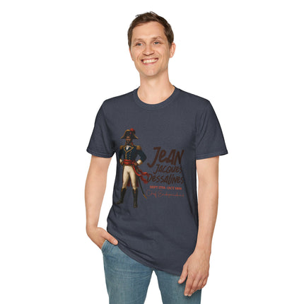 Jean-Jacques Dessalines Freedom Forged in Fire T-Shirt Haitian Independence Leader Unisex Softstyle T-Shirt