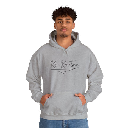 Kè Kontan Hoodie “Happy Heart” Creole Script Haitian Joy-Inspired Unisex Sweatshirt, Cozy Streetwear & Cultural Pride Gift
