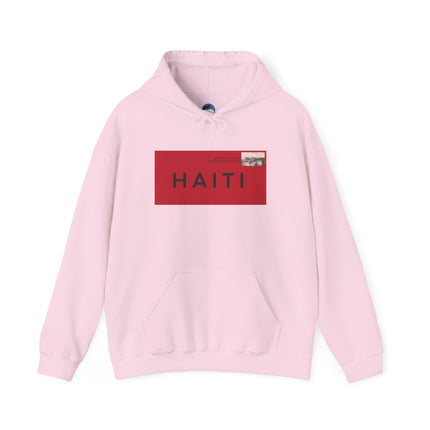 Haiti Stamp Bold Red & Black Seal of Origin Hoodie Haitian Diaspora Pride Series Unisex Hoodie,