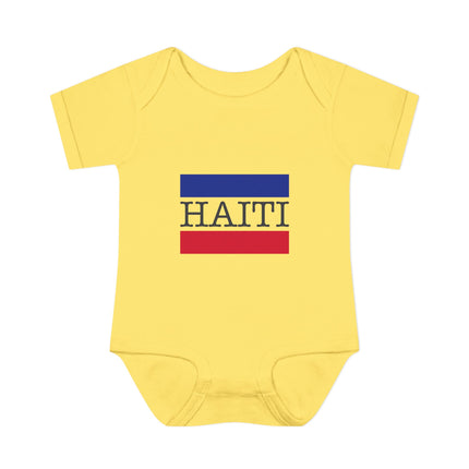 Little Roots Haiti Flag Baby Bodysuit National Pride Collection Infant Essentials Cute Baby Outfit