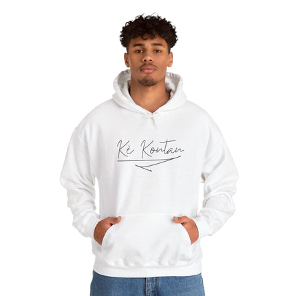 Kè Kontan Hoodie “Happy Heart” Creole Script Haitian Joy-Inspired Unisex Sweatshirt, Cozy Streetwear & Cultural Pride Gift