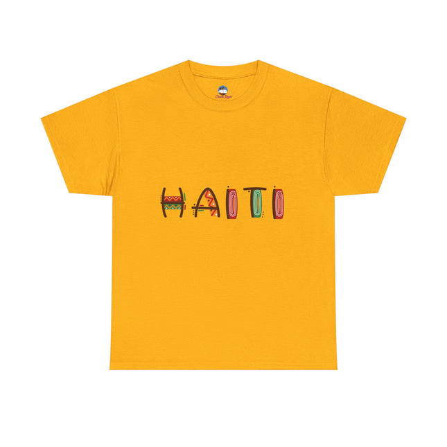 Vibrant Haiti Crewneck T-Shirt Colorful Island Pride Unisex Cultural Heritage Pullover Unisex Heavy Cotton T-Shirt